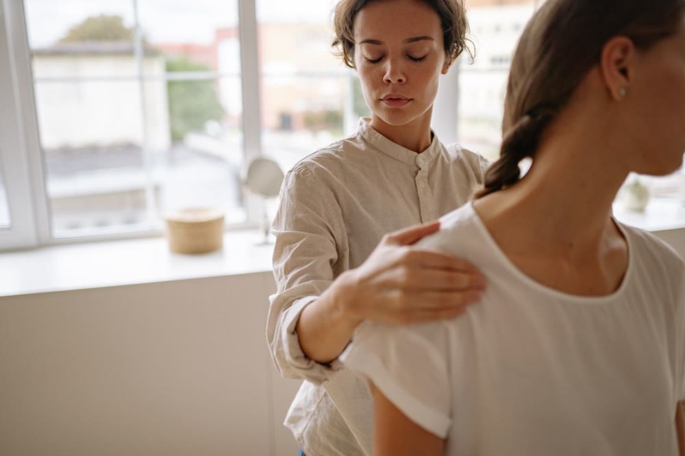 Calm, modern physical therapy treatment space