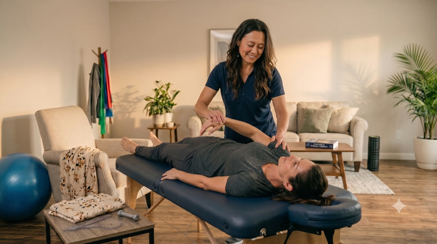 In-home physical therapy visit serving Ventura and Oxnard